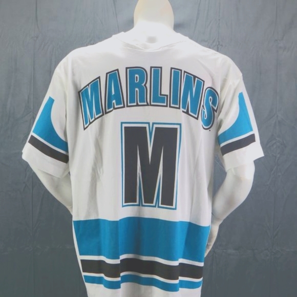 Florida Marlins Shirt (VTG) - Big Logo Print by Pro Player - Men's XL (NWT) - Picture 8 of 11